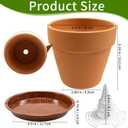 6 Pack 6 Inch Terracotta & Clay Pots with Saucer for Plants, Breathable Clay Planters Flowerpot Terra Cotta Flowerpot with Drainage Hole for Indoor Outdoor Gardening Succulents Home Decor