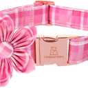 Lionheart Glory Dog Collar, Pink Dog Collar with Flower, Cute Floral Pattern Pet Collar Adjustable Pet Collar for Small Dogs (Small (Pack of 1)