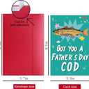 3 x Funny Father's Day Card for Dad, Fishing Pun Fathers Day Card Gift for Fisherman Husband Grandpa, Humorous Dad Joke Card from Son Daughter Wife