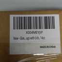 CMLKLZD Glass Coffee Mugs, 14 oz Glass Coffee Cups with Acacia Wood Lids, Clear Borosilicate Glass Mugs with Handles for Cappuccino, Tea, Latte, Hot/Cold Beverages, Wine, Americano, Set of 2