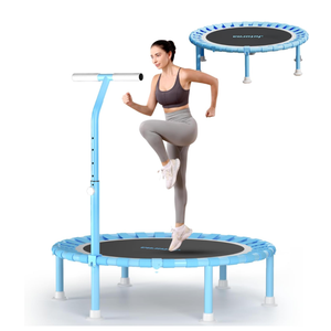 Juturna 40" Foldable Mini Trampoline, Rebounder Trampoline for Adults, 450lbs Capacity with T-Shaped Adjustable Bar, Fitness Trampoline for Kids