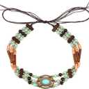 CHIC DIARY Western Cowboy Hat Band Replaceable Hat Belt for Men Women Panama Hatbands with Turquoise