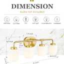 Bathroom Light Fixtures Over Mirror, 4-Light Brushed Gold Vanity Lighting Fixtures with Milk White Glass, Farmhouse Champagne Bronze Wall Sconces Lighting, AD-22004-4W-GD