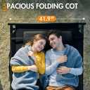 Portal 42" Extra Wide Camping Cots for Adults, 600 LBs Heavy Duty Large Folding Cot with Pillow, Portable Sleeping Cot for Camping, Guest Bed, 84.3" L x 42" W x 19.7" H