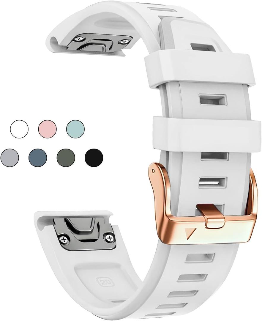20mm Watch Band for Garmin fenix 5s plus fenix 6s fenix 7s pro quickfit 20 bands Replacement for garmin epix 2 42mm standard short strap Rose Gold women soft