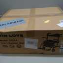 Winlove Rollator Walker for Seniors-Folding,with Seat and Four 8-inch Wheels-Medical Rollator Walker with Thick Backrest-Lightweight Aluminium Frame and Basket, Champagne