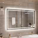 LED Bathroom Mirror with Front Light and Backlit, 48x30 inchRectangle Anti-Fog Wall Mounted Vanity Mirror, 3 Colors Light Dimmable Memory Makeup Mirror with Touch Switch (30"L x 48"W, Front Light +Backlit)