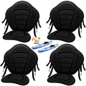 Wesiti 4 Pcs Kayak Seats Thickened Padded Kayak Seat with Back Support for Sit on Top Padded Fishing Boat Seat Paddle Canoe Seat Soft Cushion for Kayaking Rafting Fishing Canoeing Boating Supplies