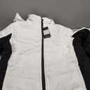 Pursky Women's Waterproof Ski Jacket Winter Puffer Snow Coat Fur Hooded Raincoat (Large, White Black)