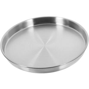 Silver Platter Stainless Steel Plate Round Dinner Plate Serving Dish Trays for Serving Food