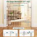 27"-42" Extra Wide Dog Gates for Doorways, 30" H Indoor Pet Gate for Stairs