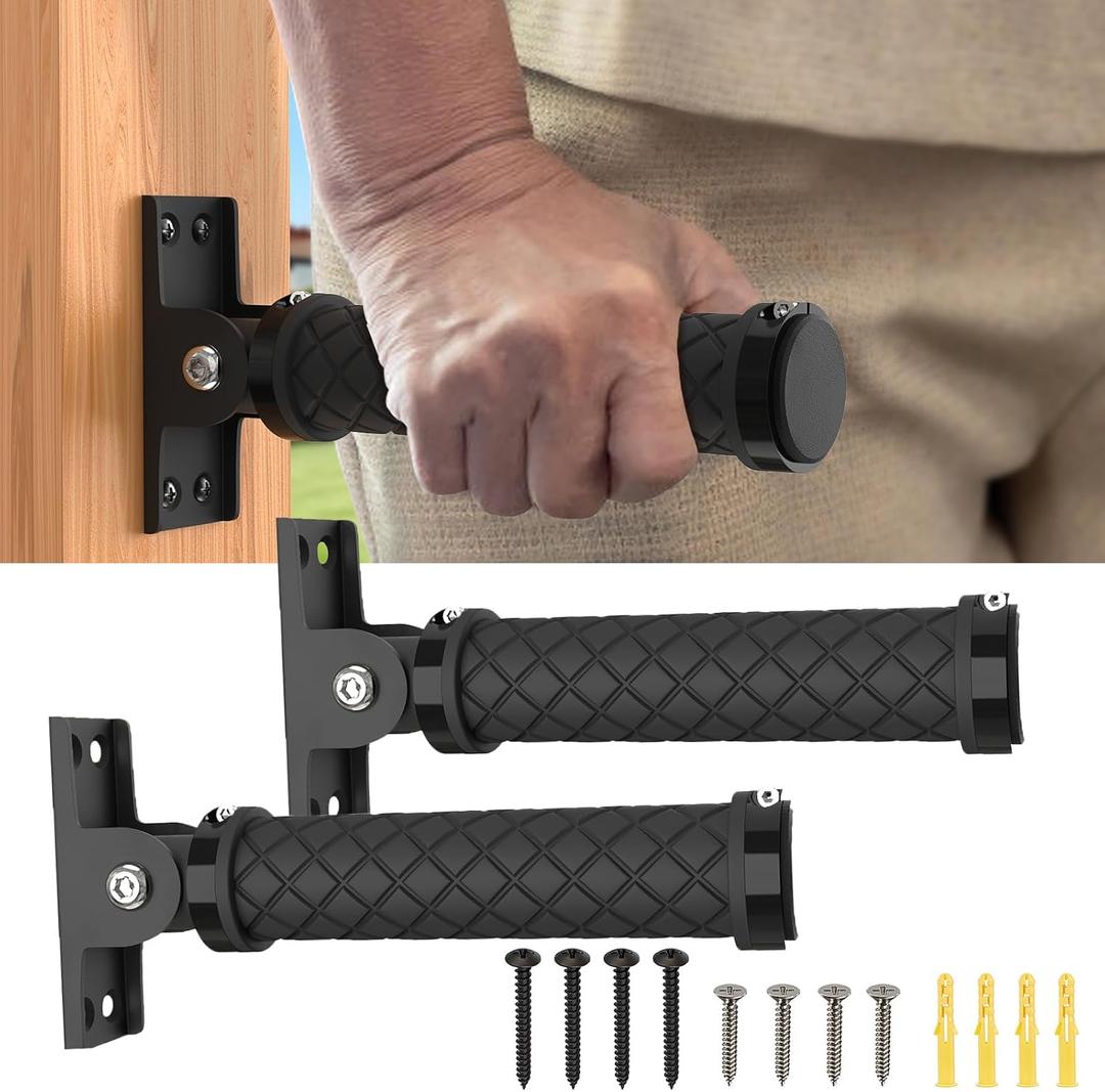 Flip Up Grab Bars for Wall, Home Safety Grab Bars for Seniors, Elderly, Disabled, Non-Slip Assist Hand Rails Grab Handles for Wall, Doorway, Stairs(2 Pack)