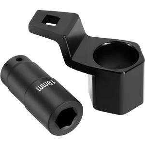 DASBET 19mm Harmonic Balancer Socket and 50mm Hex Crankshaft Crank Damper Pulley Holding Wrench Socket Tool Compatible for Honda Acura