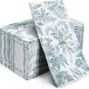 100 pack Floral Disposable Bathroom NapkinsPaper Napkins Decorativepaper hand towels for bathroomDessert Napkins Folded 7.8 x 4.3 Inches Disposable Napkins for Dinner Baby Shower