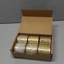 MEEDEE White and Gold Ribbon for Christmas Tree 2.5 Inch 6 Rolls 36 Yards Christmas Ribbons Gold Ribbons for Christmas Tree Decoration Garland Wire Mesh Ribbon for Wreaths