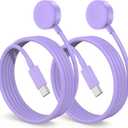 2Pack for Apple Watch Charger Cable, 3FT USB C to Magnetic Wireless Fast i-Watch Charging Cord [Portable], Compatible with iWatch Series Ultra/9/8/7/6/SE/SE2/5/4/3/2 - Purple
