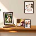 8x10 Picture Frame Wood with Mat, Natural Solid Walnut Wooden Photo Frames with Tempered Glass for Hanging or Tabletop Displaying Horizontally or Vertically
