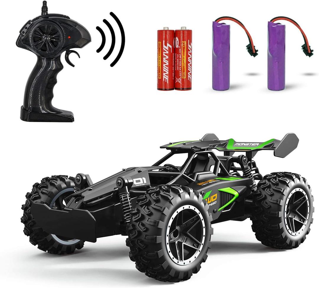 Remote Control Car, RC Cars for boys age 8-12, Toys Cars for boys age 4-7, 1:18 2.4Ghz Monster RC Truck Toys for Girls, Off Road RC Crawler Christmas Stocking Stuffers Gifts for Kids(Black green)