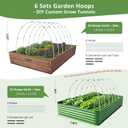 Greenhouse Hoops for Raised Beds, 36pcs Rust-Free Fiberglass Garden Hoops Grow Tunnel Wide, 8FT Heavy Duty Plant Support Hoops with Flush Connectors & 24pcs Clips for Netting Row Cover