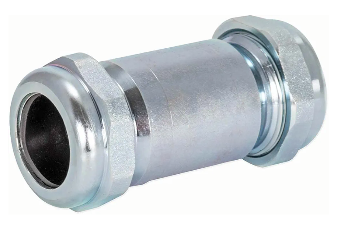 Eastman 4-3/8 Inch Long Pattern Compression Coupling, 1 Inch IPS, Galvanized Steel, 20566