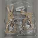 2Pcs Easter Decorations for The Home Farmhouse Rustic Wooden Bunny with Egg Tiered Tray Happy Spring Decoration for Indoor Home Party Tabletop Decoration Easter Gifts for Kids