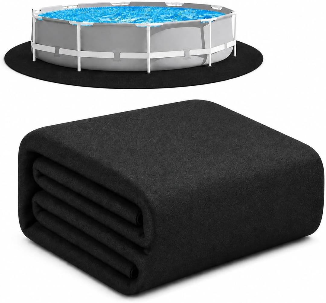 21 Foot Round Swimming Pool Liner Pad Pre-Cut Pool Pads for Above Ground Pool, Extends Life of The Liner, Puncture Resistant, Durable Felt Eco-Friendly Material, Black