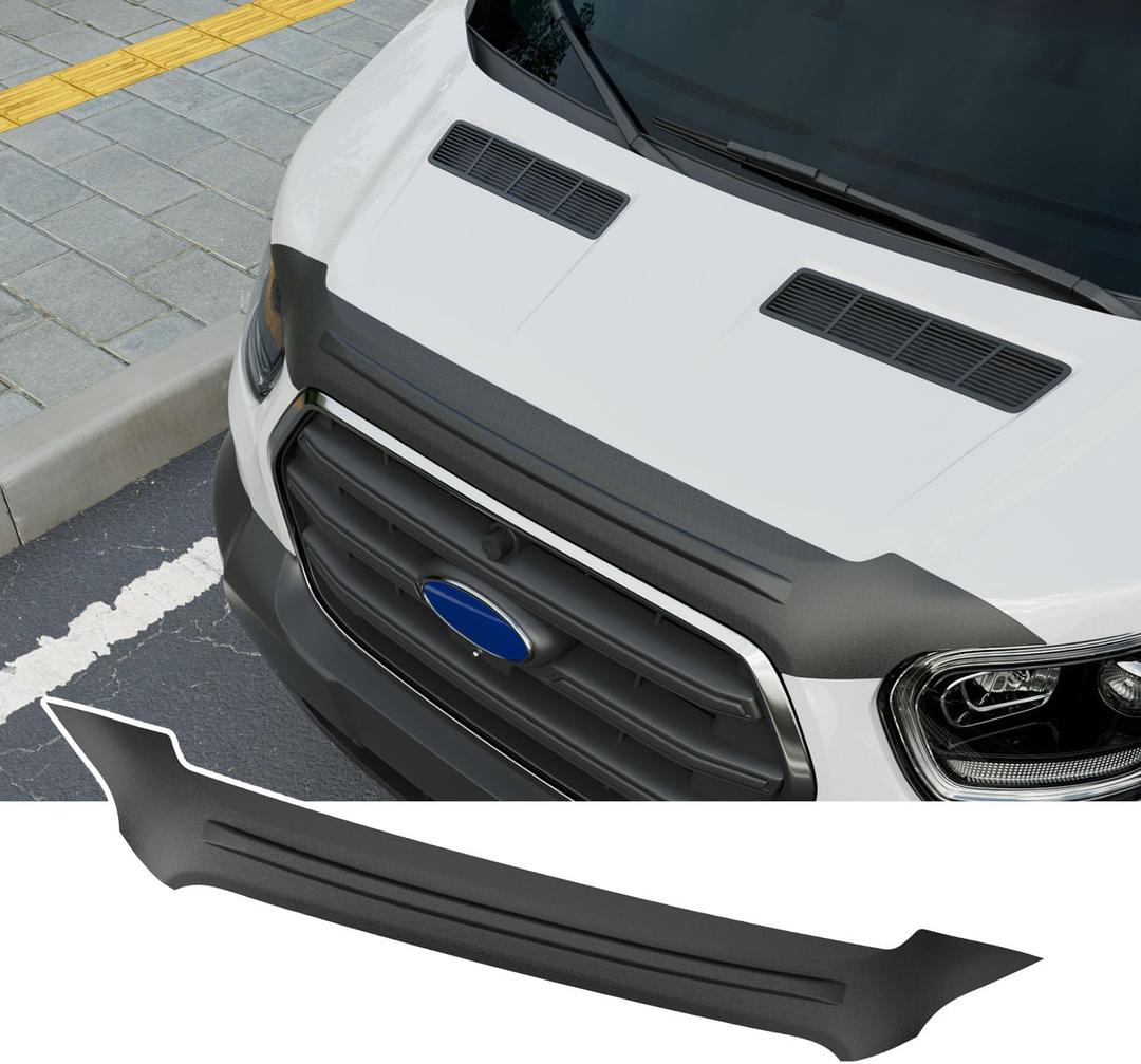 Hood Protector Compatible with 2021-2026 Ford Transit Deflector Upgraded TPE Updated 2020 Shield (Not for Connect) Hood Deflector Replacement for 2021-2026 Ford Transit Accessories