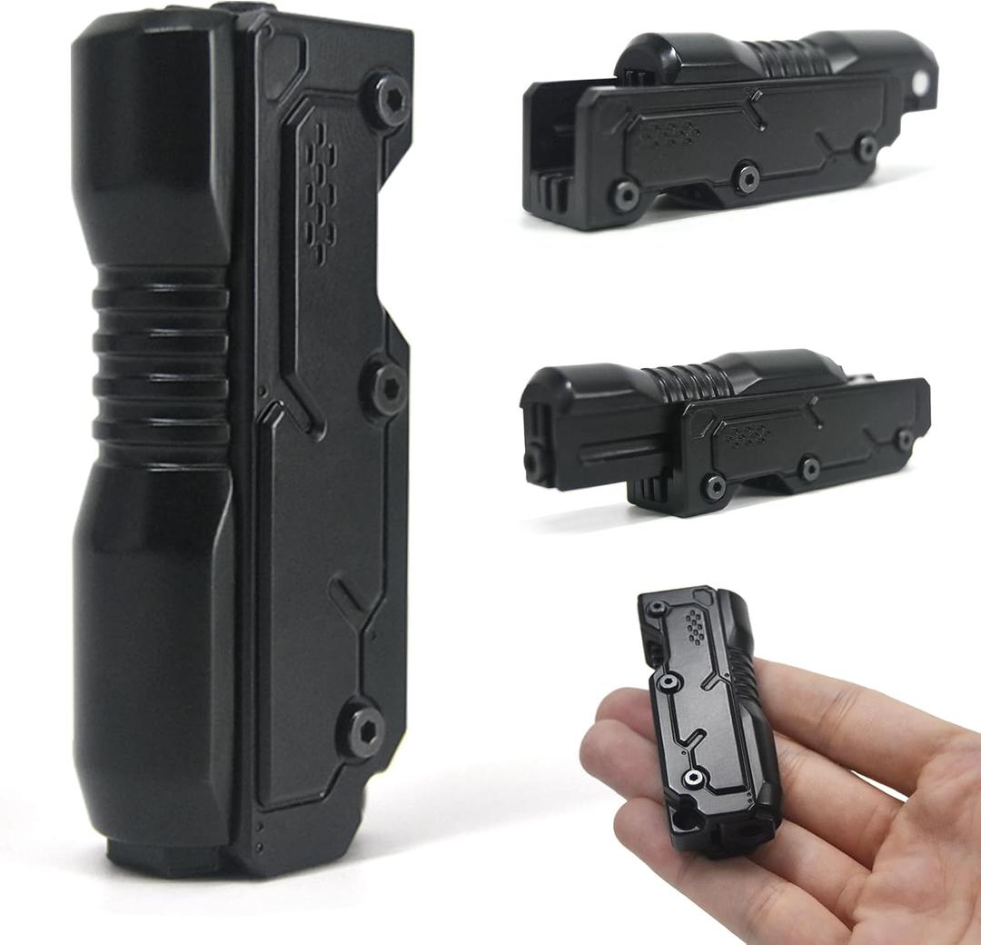 SKEDC Machine Soul Fidget Toy for Adults, Metal Fidget Slider Fidget Clicker Toy, Simulated Loading&Ratchet Play Stress Relief Toys Adults ADHD Tools Cool Gadgets for Men (Black)