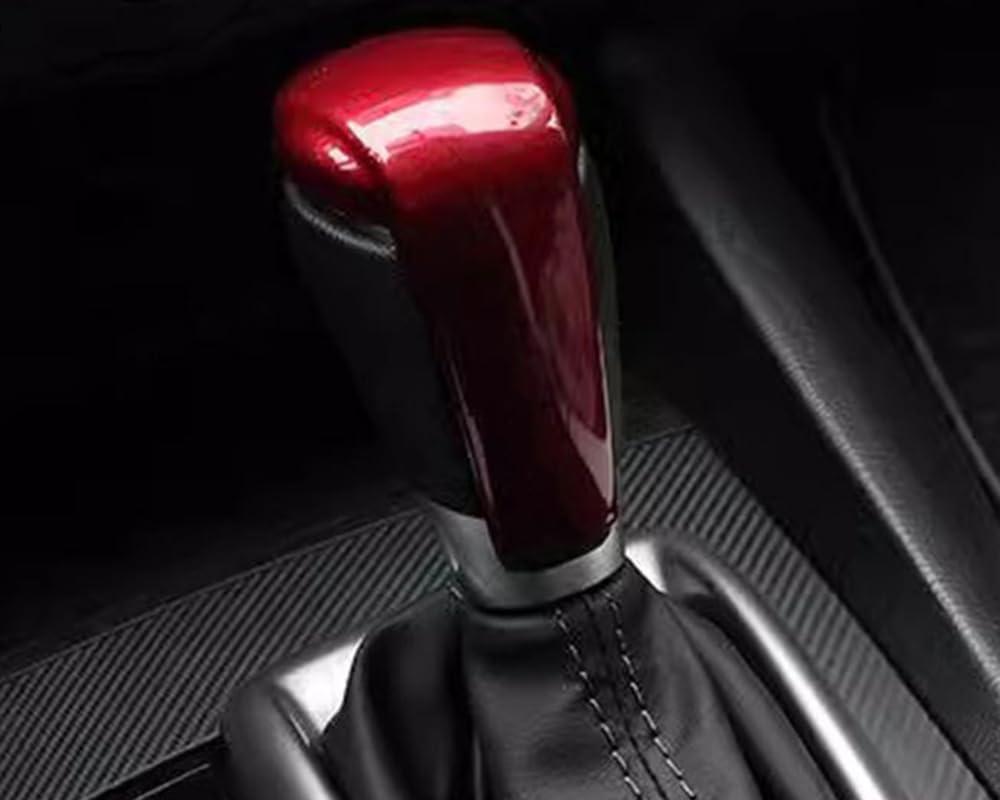Interior Gear Shift Knob Decorator Cover Trim Red, 2015-2023 Compatible with Mazda 2, 6, 3, CX-3, CX-5 KF, CX-8 CX-9, Gear Shift Knob Cover Trim ABS Shift Head Cap