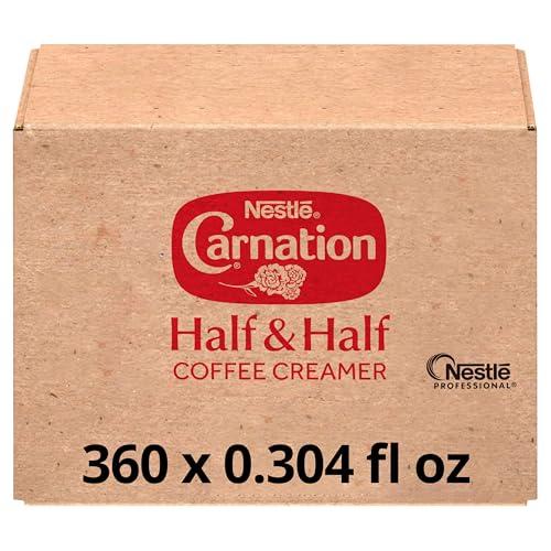 Nestle Carnation Coffee Creamer Half and Half, Made with Real Dairy, 0.304 fl oz Tubs (Pack of 360) Use Before Oct 05/25