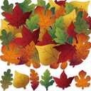 HunnmingRe 240 Pcs Thanksgiving Felt Leaves for Crafts Gradient Multicolor DIY Felt Fall Leaves Indoor Scene Autumn Decoration Thanksgiving Event