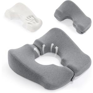 BALAPET Memory Foam Bed Sore Cushions for Butt, Ergonomic Bedsore Pressure Relief Pillow for Sleeping and Sitting, Removable T Shaped Opening Tailbone Cushion for Bed Sores on Buttocks(Grey)