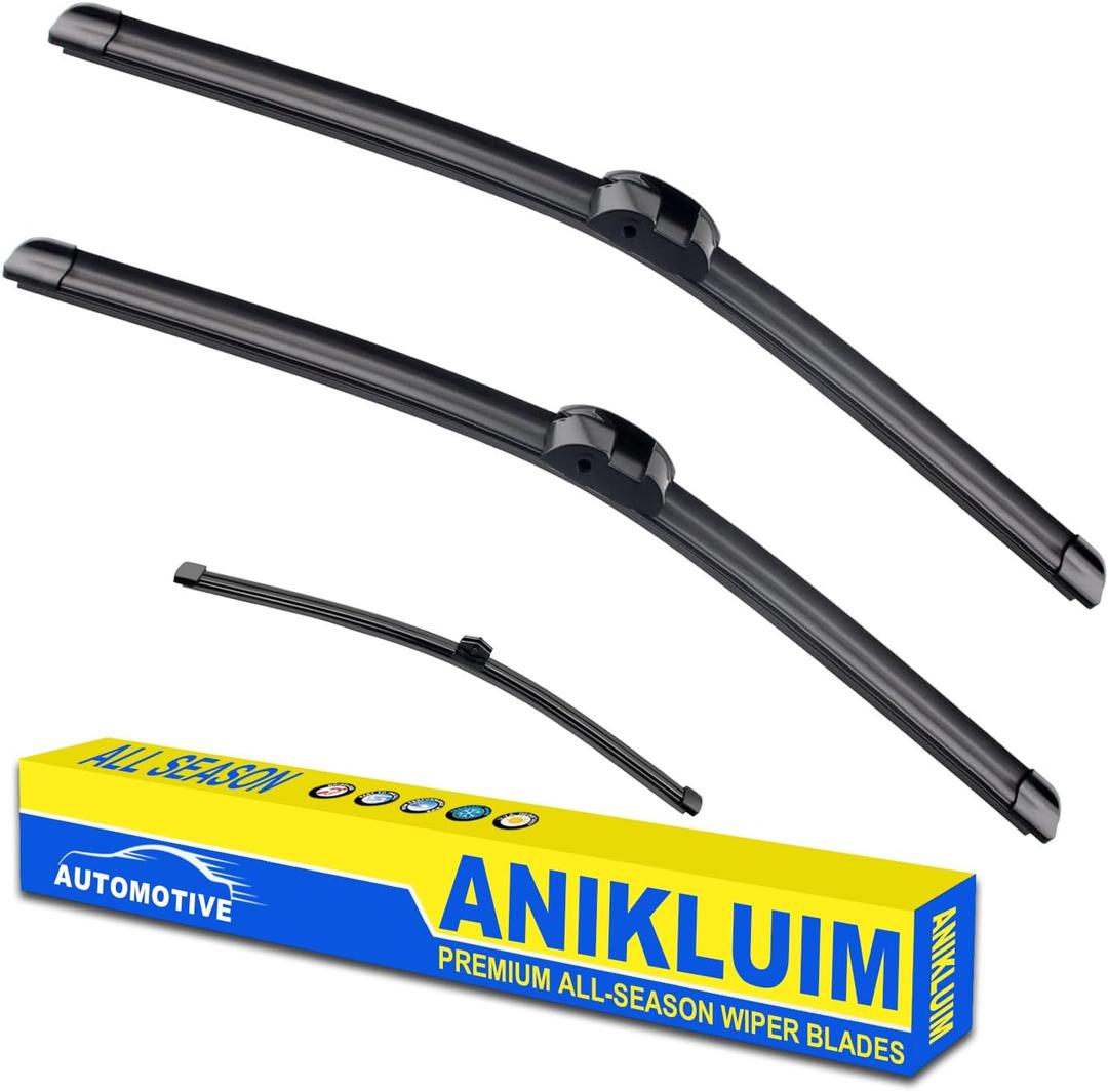 ANIKLUIM 26"+26" Wiper Blades with 14" Rear Wiper Blade Set Replacement for 2011-2017 Porsche Cayenne Volkswagen Touareg Windshield Wipers Original Factory Quality (Pack of 3)