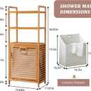 Baveke Bamboo Laundry Hamper with 3 Tier Shelves & Tilt Out Basket, Laundry Baskets Organizer Hampers Bathroom Storage Shelf for Laundry Room, Bathroom, Guest Room3-Tier, Large