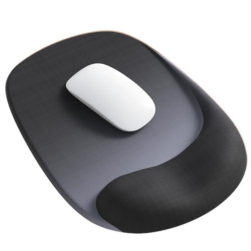 ErgoEase Ergonomic Mouse Pad with Gel Wrist Support - Premium Lycra Fabric, Non-Slip, Ideal for Laptop & Desktop, Office & Gaming，Desk Accessories (02Onxy Black)