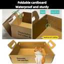 3 Packs of Disposable cat Litter Boxes17.2'' x 12.2'' x 5.3''. 100% Recyclable Paper, eco-Friendly and Healthy. with Convenient Handles, Waterproof and Durable. Perfect for Home or Travel.