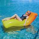 Inflatable Pool Float for Adults - Lounger Raft Floating Chair for Swimming Pool and Beach Fun - Durable Water Floaty Toy for Pool Parties