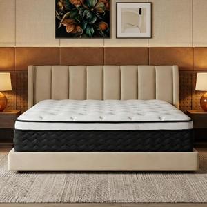 Queen Mattress 12 Inch,Medium Firm Hybrid Queen Size Mattress in a Box, Memory Foam with Individual Pocket Springs, Upgrade Zoned Support, Motion Isolation&Pressure Relief, CertiPUR-US