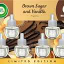 Air Wick Plug In Scented Oil Refill, Infused with Essential Oils, Plug In Air Fresheners for Home, Brown Sugar & Vanilla, 6 ct