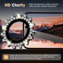 Xfilm for iPhone 16 Pro/16 Pro Max Camera Lens Protector Bling Individual Gear Design Diamond Ring 9H Hardness Scratchproof Protector, Stylish Phone Accessories, Case Friendly (Black)