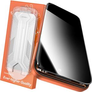 360 Privacy Screen Protector for iPhone 17 Pro,Full Coverage 9H+ Hardness Tempered Glass Easy Installation Anti Spy Private Bubble-Free