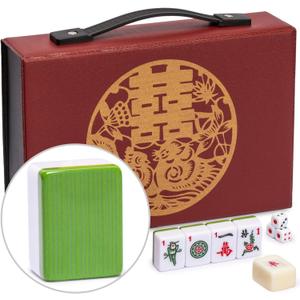Yellow Mountain Imports Chinese Mahjong Set  Rouge Oasis  146 Small Tiles for Chinese-Style Play []
