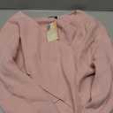 BTFBM Off The Shoulder Sweater for Women Winter Fall Fashion 2026 V Neck Long Sleeve Ribbed Knit Wrap Cropped Sweaters (Medium, Pink)