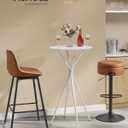 VASAGLE Bar Table, Round Cocktail High Top Pub Bistro Table for Party, Kitchen Dining, Home Bar, 23.6 x 23.6 x 41.3 Inches, Metal Frame, Modern Style, Easy to Assemble, Cloud White and Matte White, 1 Pack