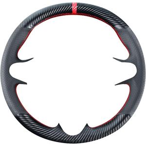 DIY Stitching Carbon Fiber Steering Wheel Cover for Honda Civic 8th Generation 2006 2007 2008 2009 2010 2011 3 Spokes 13.5-14.5 inches Leather Interior Accessories