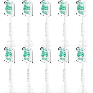 Replacement Toothbrush Heads Compatible with Philips Sonicare: Electric Brush Heads for Sonicare C2 Plaque Control Protective Clean 4100 5100 6100 Toothbrush, (10 Pack White)