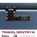 LUGGEX Carry On Luggage Top Opening, FLA Aluminum Frame Trunk Style Luggage, Polycarbonate Hard Shell Suitcase (FX-Enhance, Blue, 20 Inch, 38L)