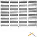 Fancat 24x16 Duct Opening | Steel Return Air Grille | Vent Cover Grill for Sidewall and Ceiling | HVAC Cold Air Intake Grille | White | Outer Dimensions: 25.75"W X 17.75"