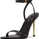 NINE WEST Women's Heeled Sandals, Black, 7M
