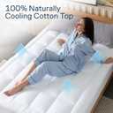 Niagara Sleep Solution Cloud-Like King Mattress Topper - 100% Cotton Top Mattress Pad for Back Pain Relief - Breathable & Naturally Cooling for Hot Sleepers, White